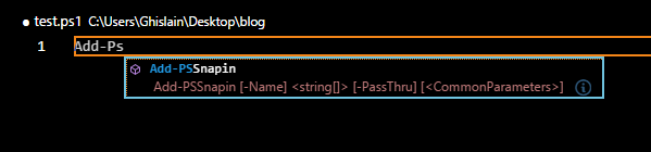 VS Code - signature de cmdlet