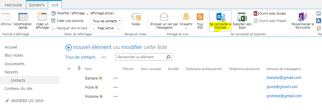 SharePoint - Connect to Outlook
